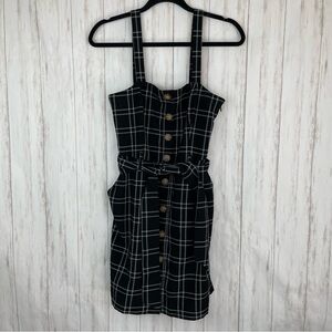 Abercrombie & Fitch black and white plaid belted dress Small